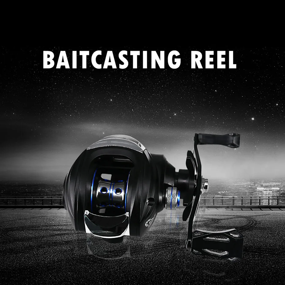 Carretel de Pesca Rolamento de Esferas Reel com Sistema de Freio para Molinete de Pesca da Carpa 17 + 1bb Yukui Novo Bobinas Baitcasting Fishing gt 7.2: 1 2 Pesca Rolamento De Esferas GT 7.2: 1