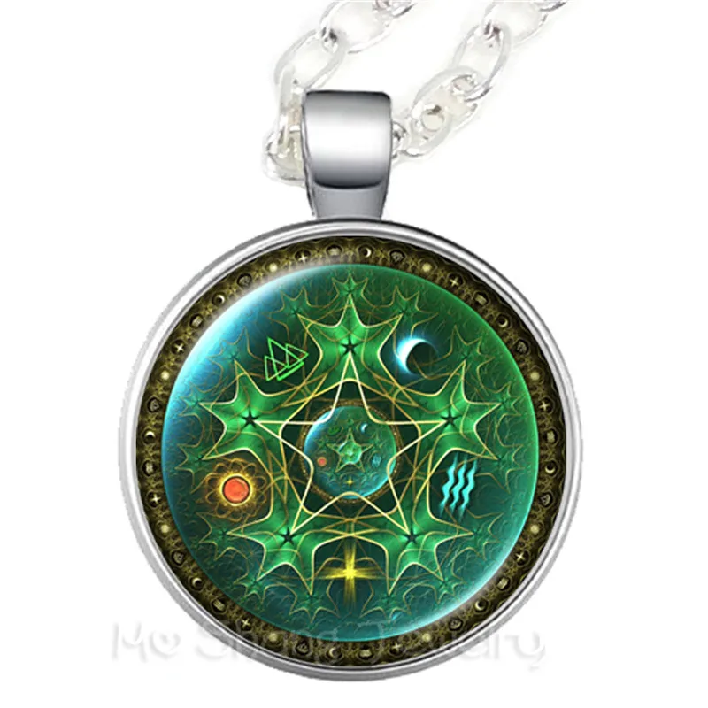 Ожерелье в стиле норвежских викингов кельтская пятиконечная звезда Луна Wicca талисманы держать талисман и лечение травм подарок Sweaterchain - Окраска металла: 22