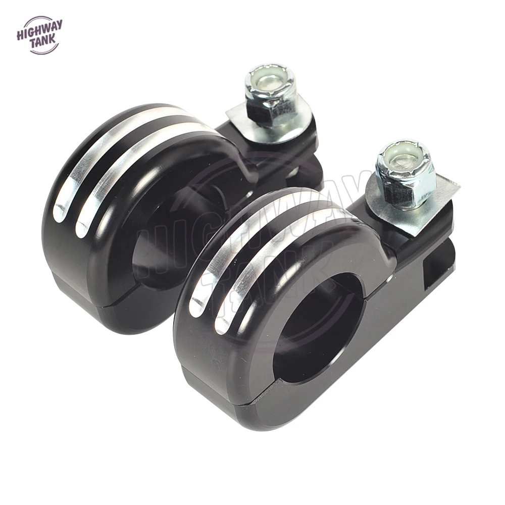 

1-1/4" 32mm Black Motorcycle Highway Crash Bar Footpeg - Clamp Mount Brackets Case for Harley Davidson HD