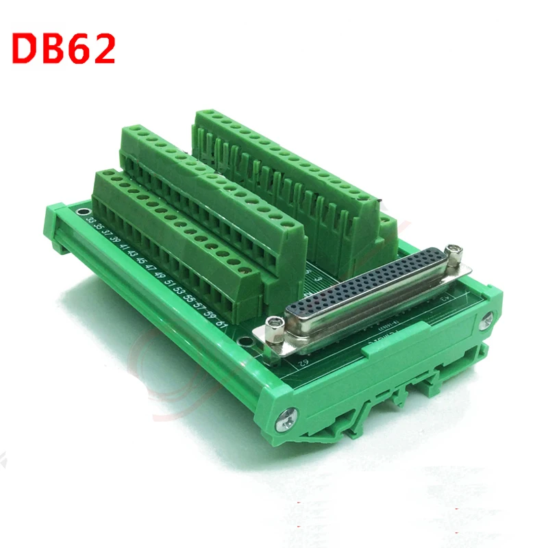

DB62 male / female socket terminal block breakout board adapter cable wiring terminal DIN Rail