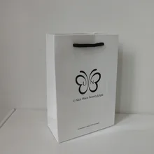 500 шт/партия Высокое качество на заказ маленькая бумажная сумка для покупок для ювелирных изделий/косметическая упаковка