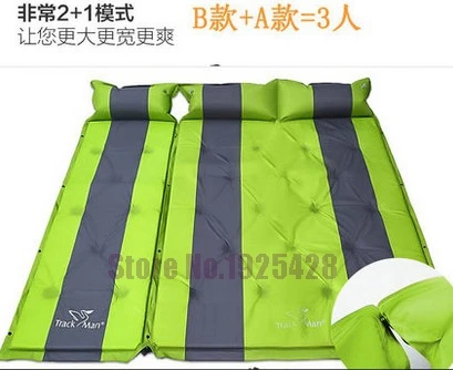 Автоматический надувной матрас для 3 человек, Самонадувающийся влагостойкий коврик для отдыха на природе, палатка для барбекю, подушка для рыбалки, пляжный коврик - Цвет: Green for 3 persons