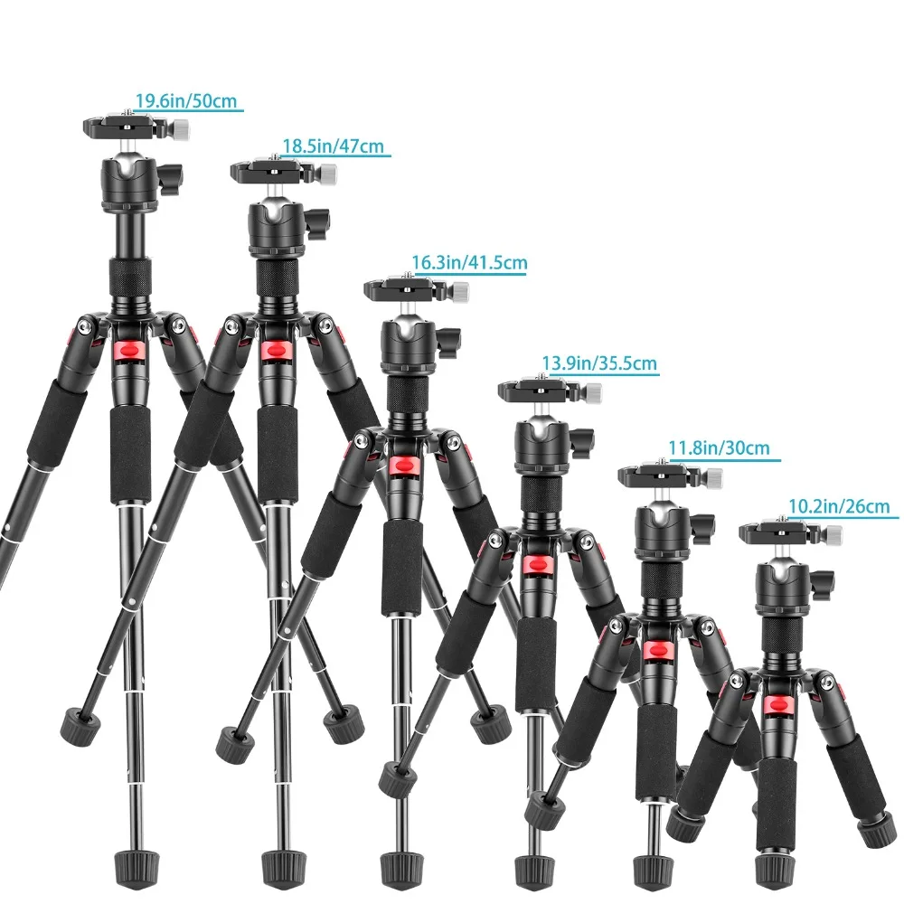 Mini Tripod for Camera with 360° Ball Head Aluminum Alloy 20"/ 50cm 1/4" Arca Ty