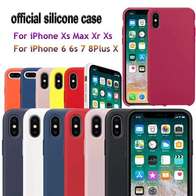 

Have LOGO Original Silicone Case for iPhone X 8 6 6s Plus 5 5s se XR Cover For iPhone 7 Plus Case For iPhone XS Max official