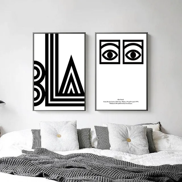 Black white eye letters abstract canvas posters minimalist canvas art prints wall art painting decorative pictures Black white eye letters abstract canvas posters minimalist canvas art prints wall art painting decorative pictures