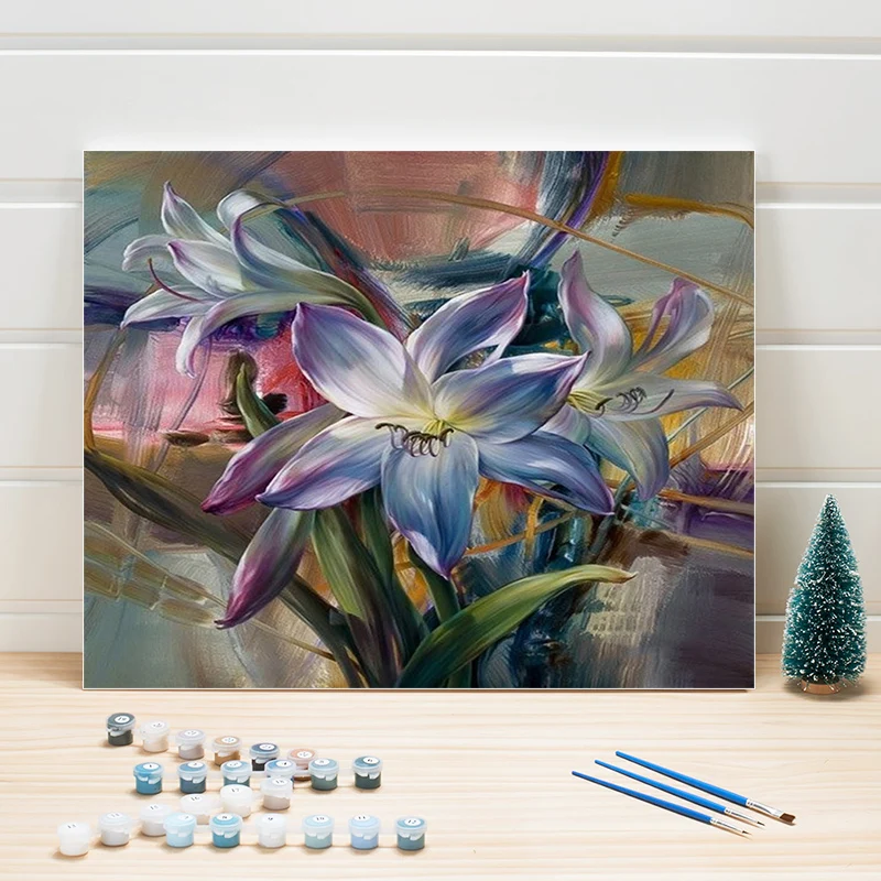 

Painting By Numbers Package Flowers Acrylic Paint Drawing On Canvas Art Wall Pictures For Living Room Wedding Decoration One Set