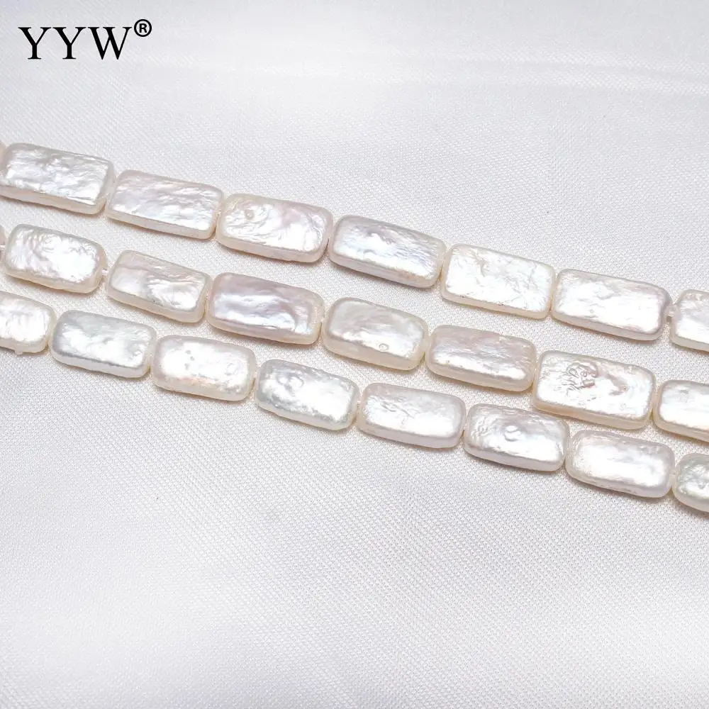 

Cultured Baroque Freshwater Pearl Beads Rectangle natural white 17-18mm Sold Per Approx 15.3 Inch Strand