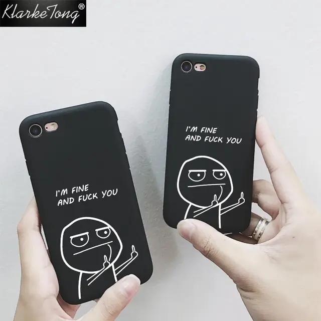 KlarkeTong Funny Cartoon Black Phone Case For iphone XR XS