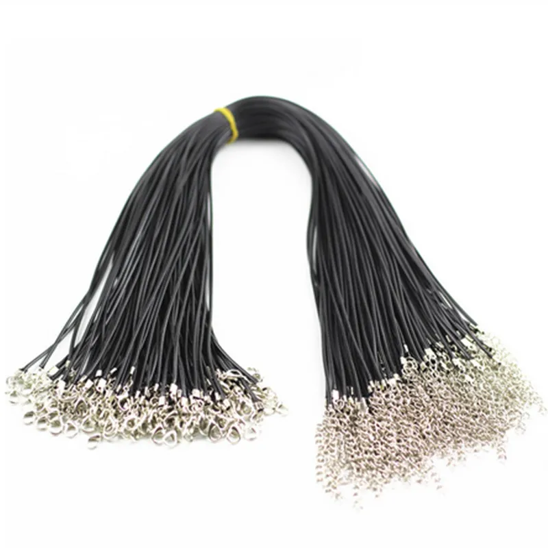 

10Pcs Real Handmade Leather Adjustable Braided Rope Necklaces & Pendant Charms Findings Lobster Clasp String Cord