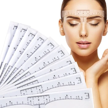 

30 pcs Permanent Makeup Eyebrow Disposable Accurate Ruler Microblading Shaping Tools Tattoos Measure Stickers Stencils supply