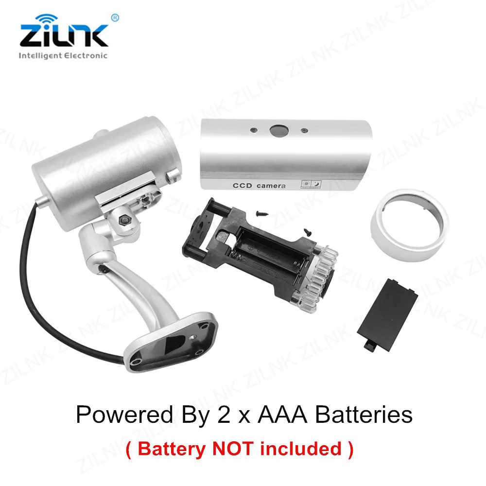 ZILNK Waterproof Dummy Camera Bullet Flashing Red LED Outdoor Indoor Fake CCTV Security Simulation Camera Silver Free Shipping