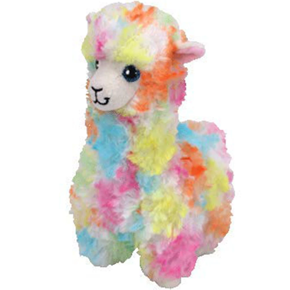 

Pyoopeo Ty Beanie Babies 10" 25cm Lola Multicolored Llama Plush Medium Stuffed Animal Collection Soft Doll Toy with Heart Tag