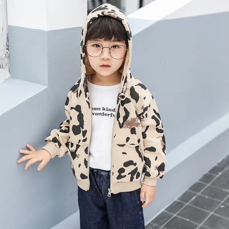 COOTELILI Baby Boys Coat Fashion Active Windbreaker Children Outerwear Hooded Boys Jacket Windproof Kids Clothing 90-140cm    (8)