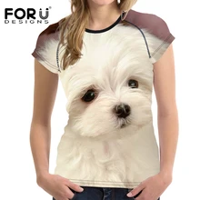 FORUDESIGNS/женская футболка, тренировочная, милая, бишон фризе, спортивная одежда с принтами гимнастическая майка для бодибилдинга, Спортивная футболка