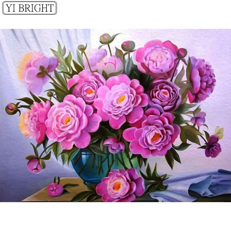 

5D Diy Diamond Painting Flowers Handmade Cross Stitch Daimond Painting Diamond Embroidery Mosaic Full Round Drill XY1