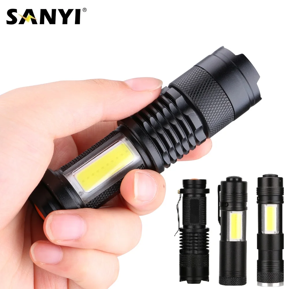 

COB LED Flashlight Tactical Torch Waterproof Handheld Flashlights Pocket Work Light for Emergency Lighting By 14500 AA Battery
