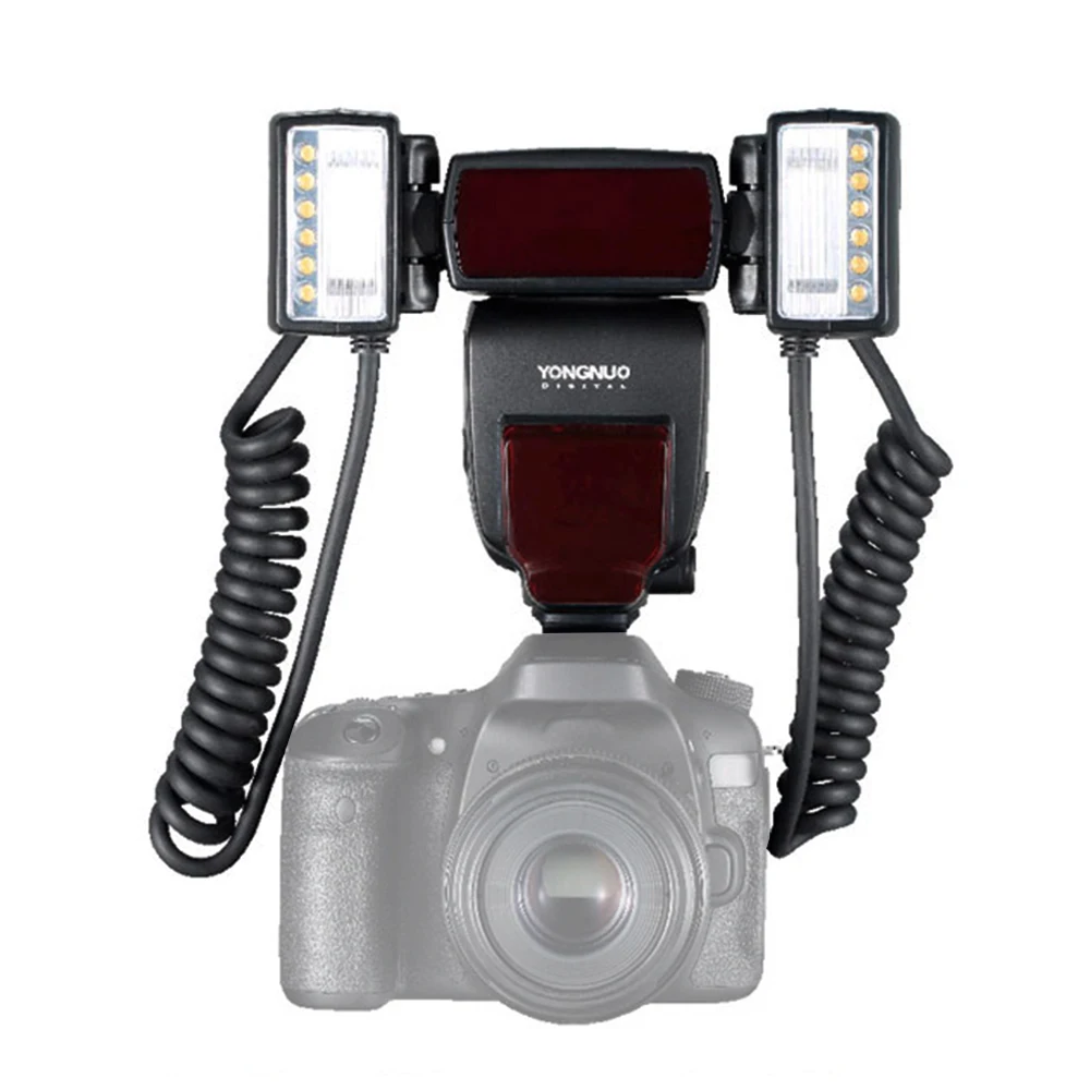 Yongnuo YN24EX E ttl Макросъемка Speedlite с двойной головкой+ 4 переходных кольца для камеры Canon 1300D 760D 700D 80D 5D2 7D