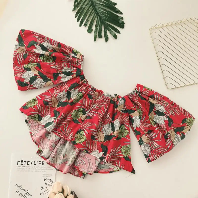2018 новые модные женская блузка рубашка сладкий flare рукава slash шеи короткий blusas |