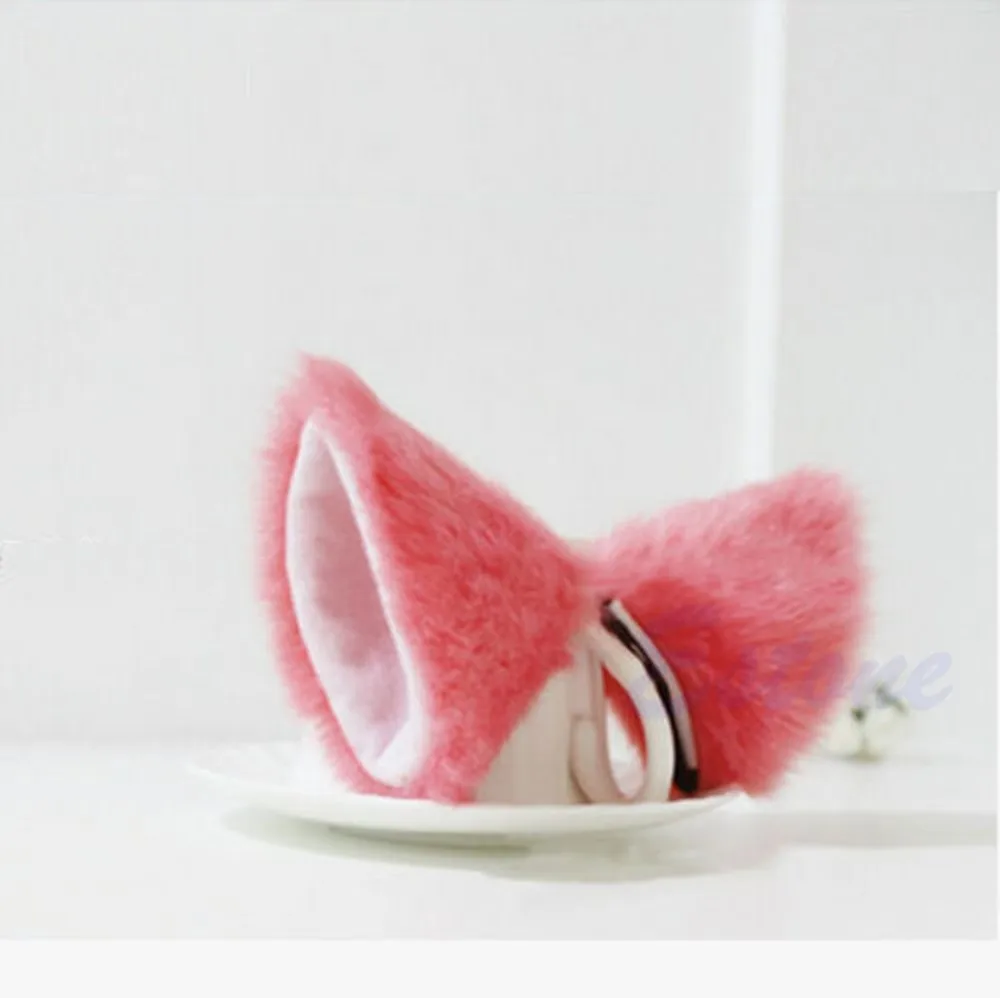 GOHAND Cosplay Party Cat Fox Long Fur Ears Neko Costume Hair Clip Halloween -Zentai shop online