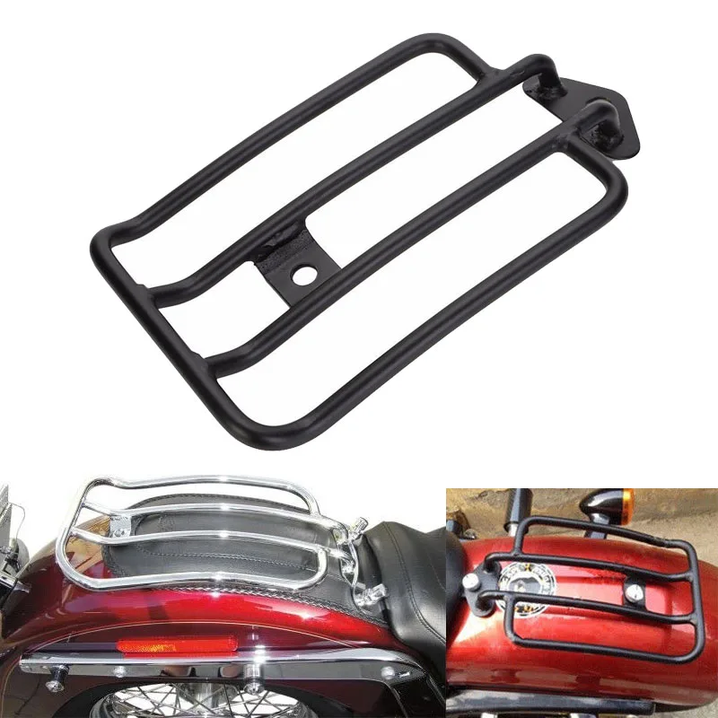 

Black / Chrome Motorcycle Solo Seat Luggage Rack Carrier For Harley Sportster 883 1200 XL XL883 XL1200 2004-2015
