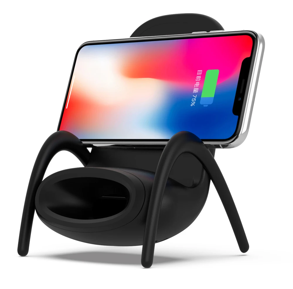 Ascromy Chair Wireless Charger Stand Holder for iPhone 8 X XS Max XR Samsung Galaxy S9 Plus S8 Phone QI Fast induction Charging Accessories (8)