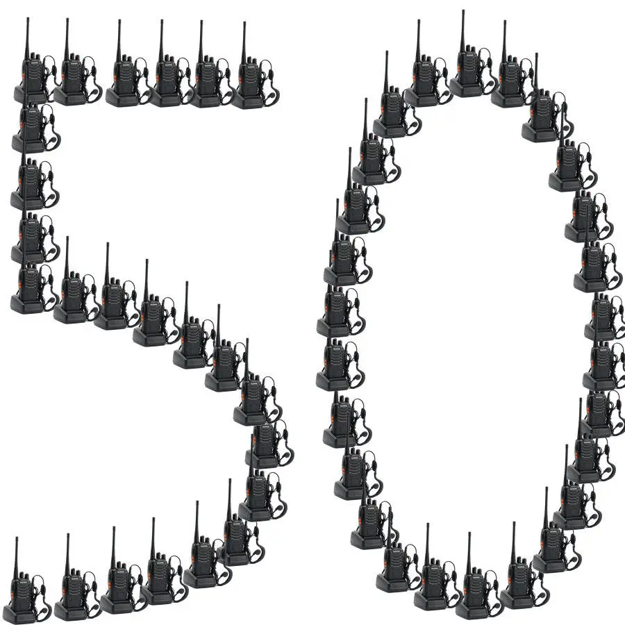 

100pcs x Baofeng BF-888S UHF 400-470MHz 5W CTCSS Dual-Band Two-way Ham Radio Walkie Talkie Transceiver bf888s 1500MAh Battery