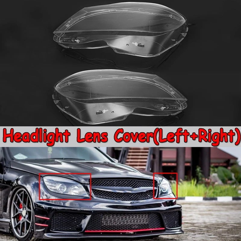 1 Piar автомобильный головной светильник, прозрачная крышка объектива, головной светильник, корпус правой/левой стороны для Mercedes C-Class W204 для Coupe/Sedan 2011-2