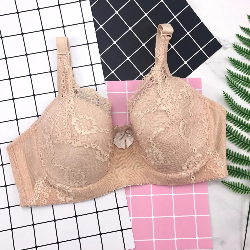 

Summer new thin cups thin cotton cups large size CDE cup bra sexy lace collection close milk breast bra