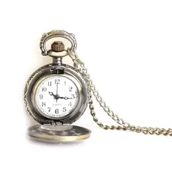 Горячая Бронзовый Ретро Travelpro узором сплав кварца Цепочки и ожерелья цепь карманные часы lxh