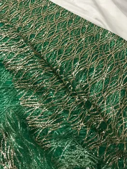 

Newest JIANXI.C-51531 sparkly glued glitter sequins lace fabric african sequins tulle mesh fabric