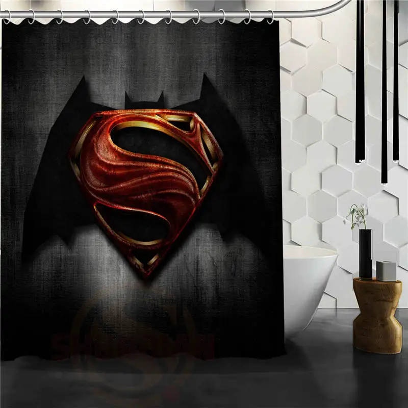 Индивидуальный 4 стиль классический Бэтмен логотип ванная комната водонепроницаемый занавеска для душа прочный Классический полиэстер ткань Ванная комната декоративный коврик