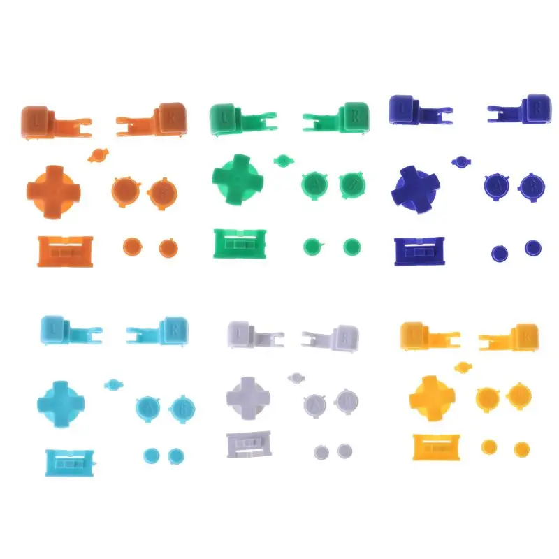 

Full Button Set Plastic for GBA Game Boy SP A B Select Start Power On Off L R Buttons D Pad Part Replacement
