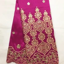 Африканский Джордж обертка синий Джордж кружевной ткани высокого качества африканская ткань с камнями для платья 5 ярдов/партия