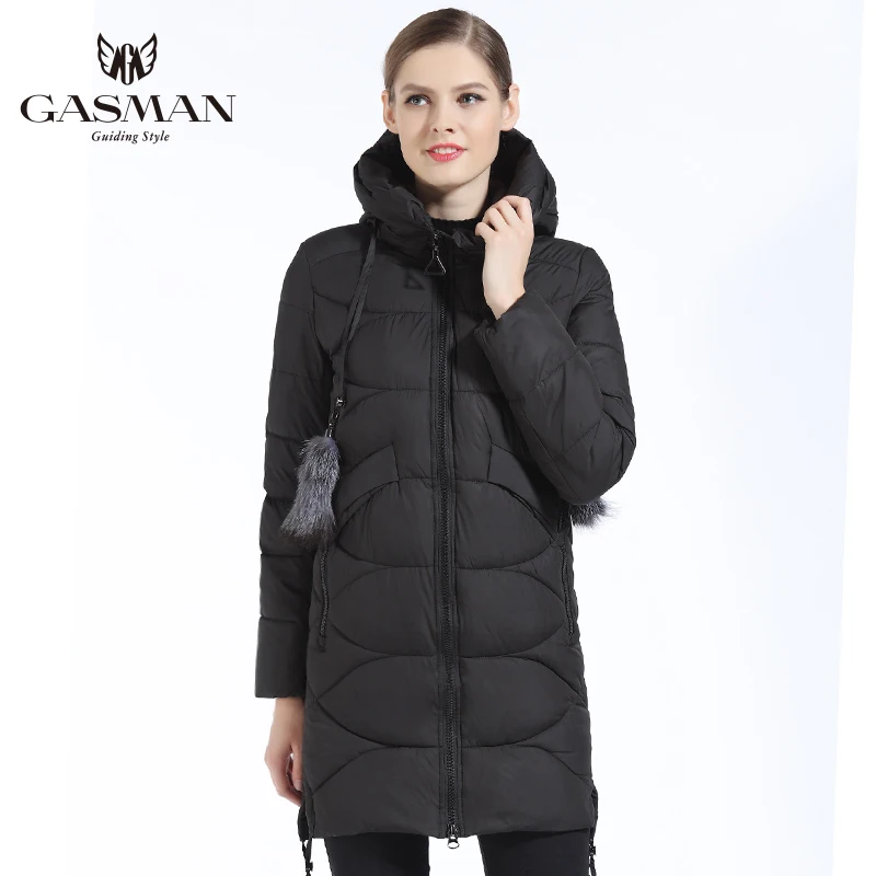 GASMAN 2018 New Winter Fashion Winter Down Jacket Women Hooded Thick Down Parka For Women Slim Winter Coat With Natural Fur