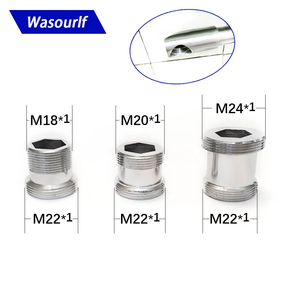 WASOURLF M18 M20 M22 мужской передачи резьба M22 резьбовое соединение с внешней резьбой внешний адаптер Ванная комната компоненты кухонного крана
