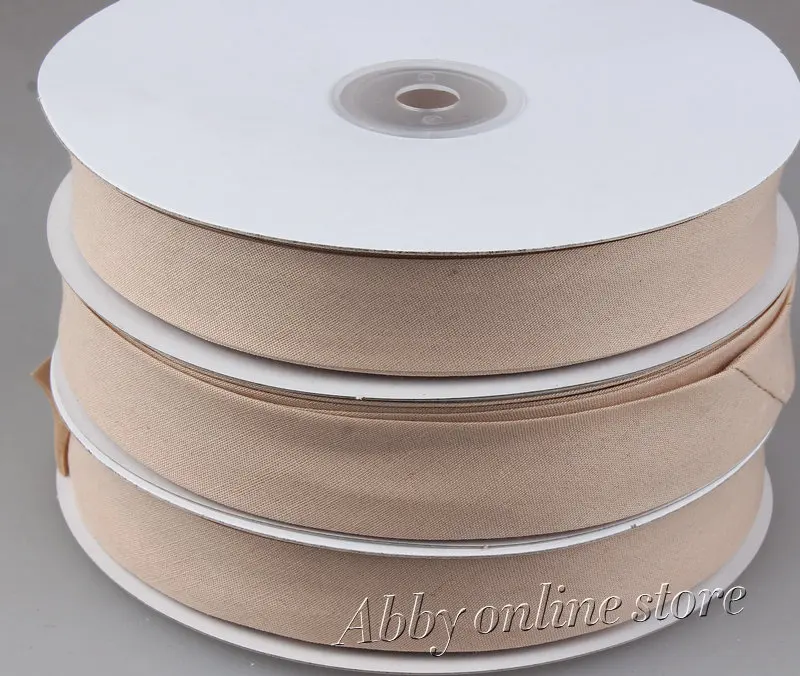 

Free shipping Bias tape, bias binding tape size: 20mm, width:3/4",2cm, 25yds/lot Khaki color, fold tape sewing edge