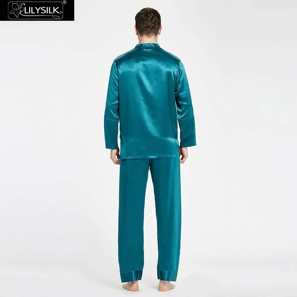 LilySilk пижама мужская белье костюм домашняя одежда для мужчн Пижамный комплект