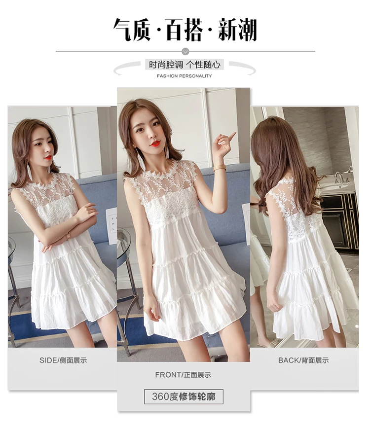 Летние кружевные белые платья для девочек-подростков; модные платья для детей 14 лет