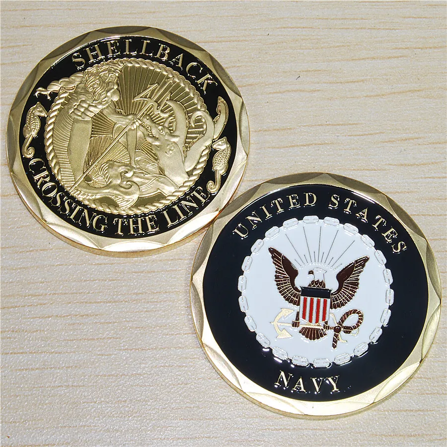 

Shellback Navy Marine Corps Challenge Coin,100pcs/lot DHL free shipping