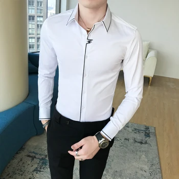 

Embroidered shirt men long sleeve autumn 95% polyester 5% polyurethane fiber 304B-1.1130.P55