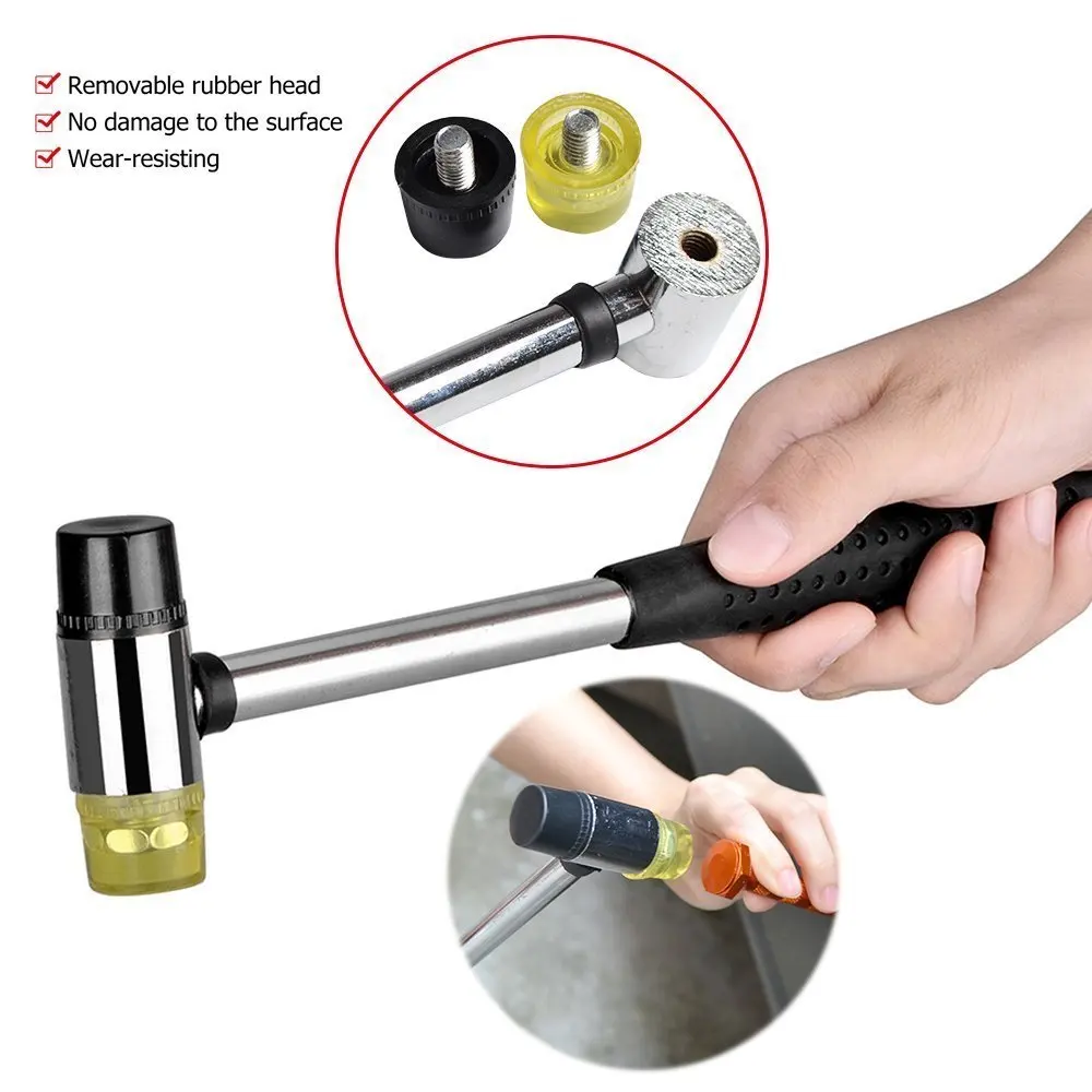 Dent Repair Push Rods Tool Tap Down 9 Heads Rubber Hammer Paintless Dent Tool C