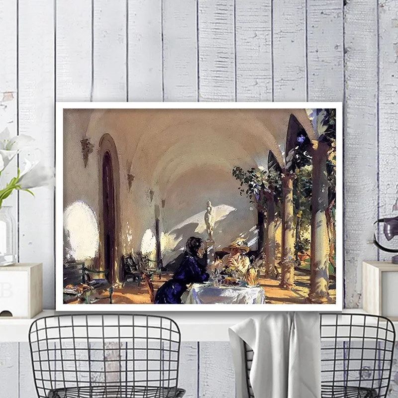 

diy painting by numbers john singer sargent breakfast in the loggia living room decorate impression paint adult hand drawing