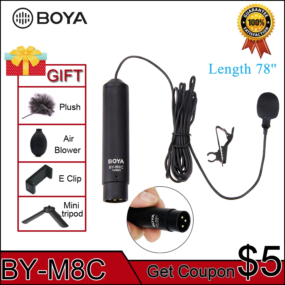 Buy Boya By M8c Phantom Power Cardioid Xlr Lavalier Microphone Online At Best Price Tata Cliq