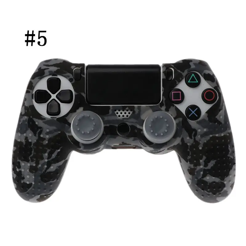 Для sony Dualshock PS4 DS4 Slim Pro контроллер силиконовый камуфляжный чехол защитная кожа+ палочка для большого пальца крышки для Play station 4 - Цвет: Color 5