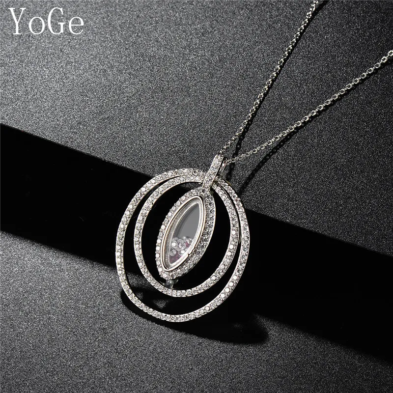 YoGe массивные украшения, P2254 Мода AAA CZ подвеска круглой формы с россыпью камней Женское Ожерелье