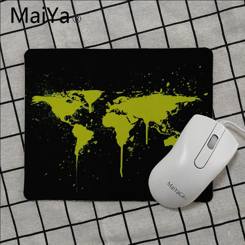 Maiya мира географические карты клавиатура коврики для игровой мыши резиновая ПК компьютерных игр мышь pad - Цвет: No Lock Edge18x22cm
