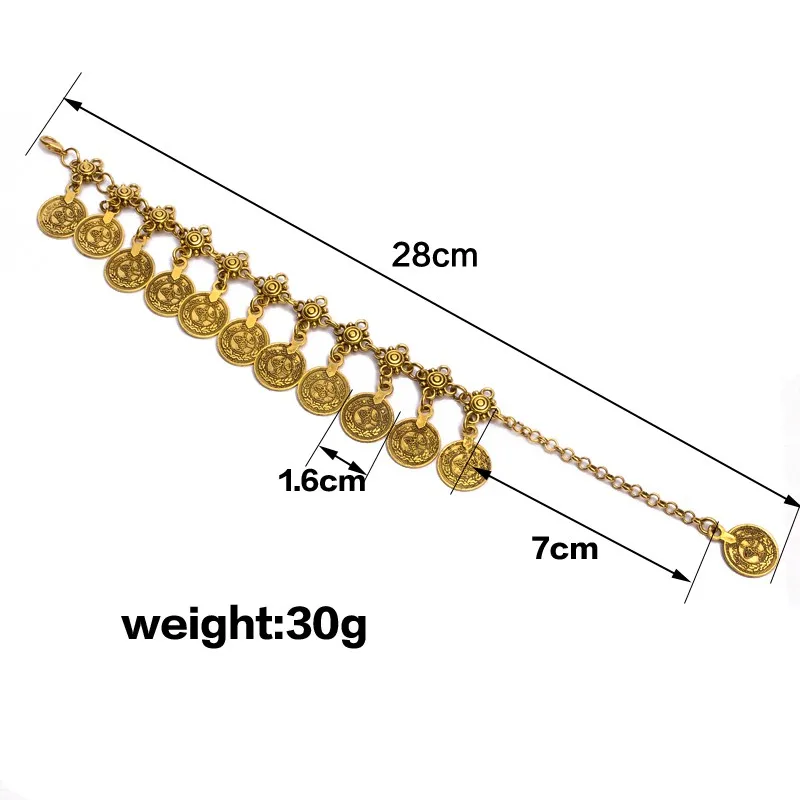 Модный очаровательный винтажный античный посеребренный ножной браслет с этническим орнаментом монета Подвески ножные браслеты Цепочка для ног ювелирные изделия для женщин