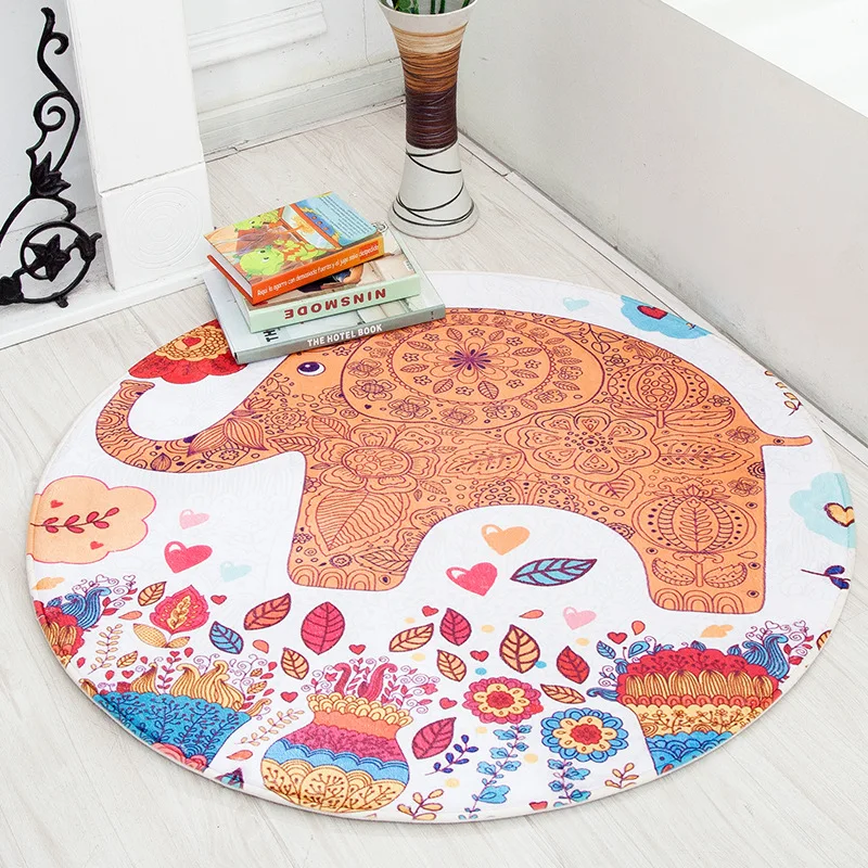 Cartoon Animal Round Area Rug for Kids Room Children Bedroom Fresh Style Non-Slip Living Room Carpet Computer Chair Floor Mat Cartoon Animal Round Area Rug for Kids Room Children Bedroom Fresh Style Non-Slip Living Room Carpet Computer Chair Floor Mat