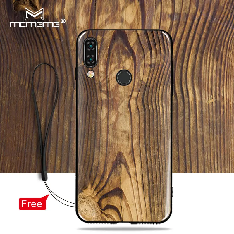 

MCMEME Case For Meizu note 9 Wood grain Patterned TPU Soft Shell For Meizu note 9 Case 6.21" Phone Back Cover Anti-knock
