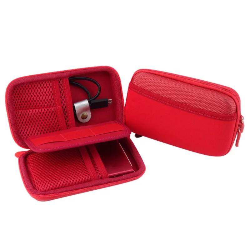 Водонепроницаемый двойной слой кабель сумка для хранения электронный органайзер Гаджет Дорожная сумка USB чехол для наушников Digital Organizador - Цвет: Красный